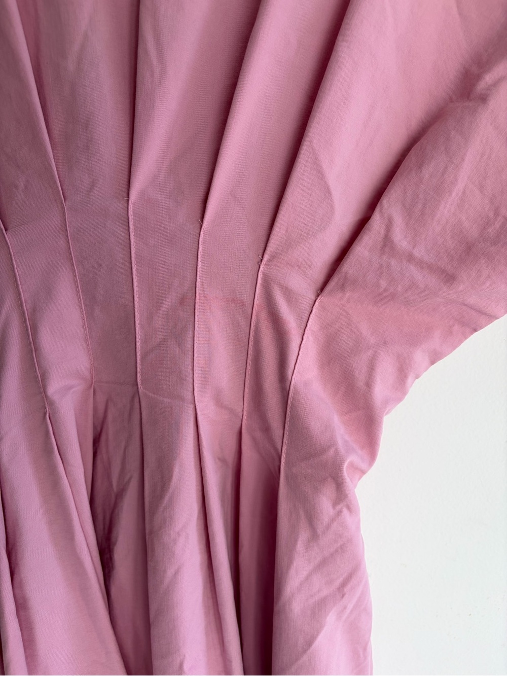 ANTHROPOLOGIE The Tobie Button-Front Pink Stripe Pleated Shirt Dress Size Small - Picture 8 of 8